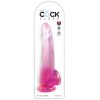 KING COCK - CLEAR DILDO WITH TESTICLES 19 CM PINK - Afbeelding 2