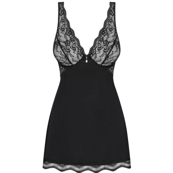 OBSESSIVE - BABYDOLL AND LUVAE THONG BLACK XS/S - Afbeelding 3