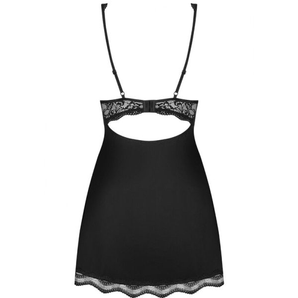 OBSESSIVE - BABYDOLL AND LUVAE THONG BLACK XS/S - Afbeelding 4