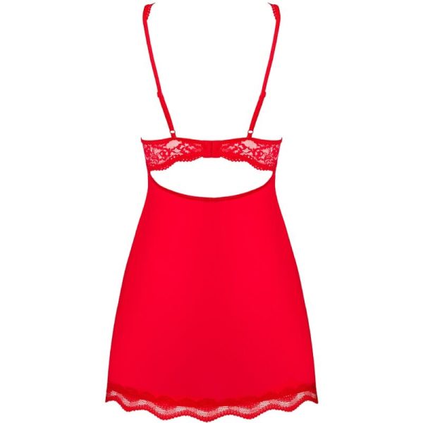 OBSESSIVE - LUVAE BABYDOLL & TANGA RED S/M - Afbeelding 6