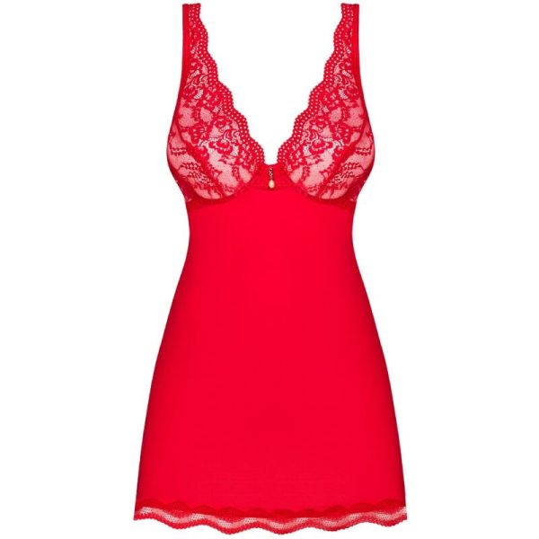 OBSESSIVE - LUVAE BABYDOLL & TANGA RED S/M - Afbeelding 5