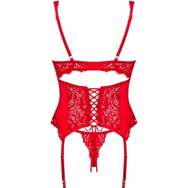 OBSESSIVE - AMOR CHERRIS CORSET & THONG L/XL - Afbeelding 6