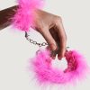 ADRIEN LASTIC - METAL HANDCUFFS WITH PINK FEATHERS - Afbeelding 2