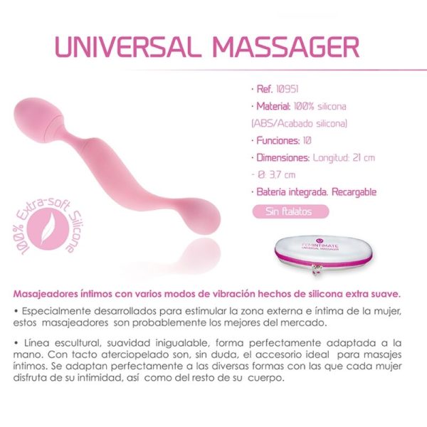 FEMINTIMATE - UNIVERSAL MASSAGER SILICONE VIBRATOR PINK - Afbeelding 4