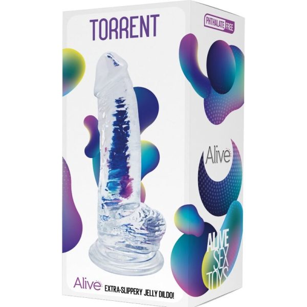 ALIVE - TORRENT REALISTIC PENIS TRANSPARENT 20.6 CM - Afbeelding 2