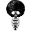 ALIVE - ANAL PLEASURE PLUG SPIRAL METAL FLUFFY BLACK SIZE M - Afbeelding 2