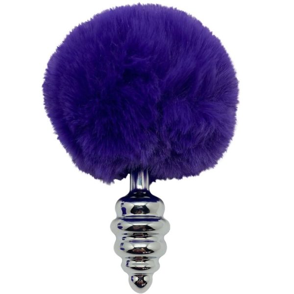 ALIVE - ANAL PLEASURE PLUG SPIRAL METAL FLUFFY DARK VIOLET SIZE M - Afbeelding 2