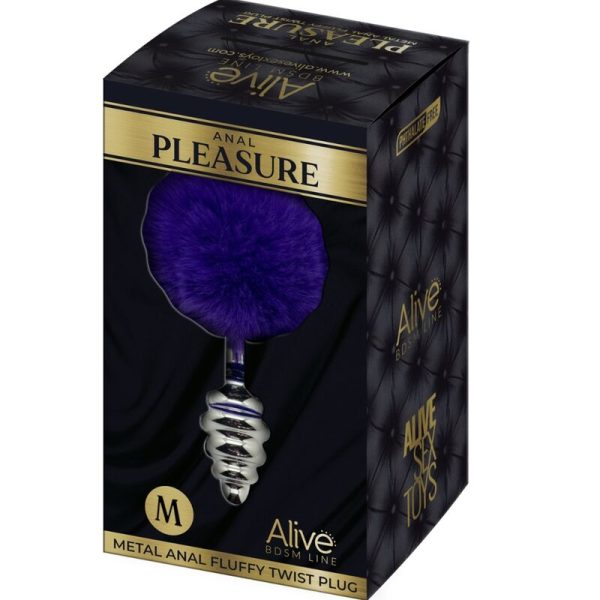 ALIVE - ANAL PLEASURE PLUG SPIRAL METAL FLUFFY DARK VIOLET SIZE M - Afbeelding 5