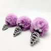 ALIVE - ANAL PLEASURE PLUG SPIRAL METAL FLUFFY VIOLET SIZE S - Afbeelding 3