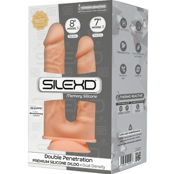 SILEXD - MODEL 1 REALISTIC PENIS DOBLE PENETRACION PREMIUM SILEXPAN SILICONE 17.5 / 19.5 CM - Afbeelding 2