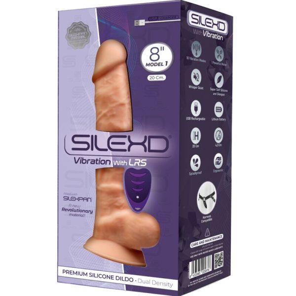 SILEXD - MODEL 1 REALISTIC PENIS VIBRATOR SILICONE PREMIUM SILEXPAN REMOTE CONTROL 20 CM - Afbeelding 3