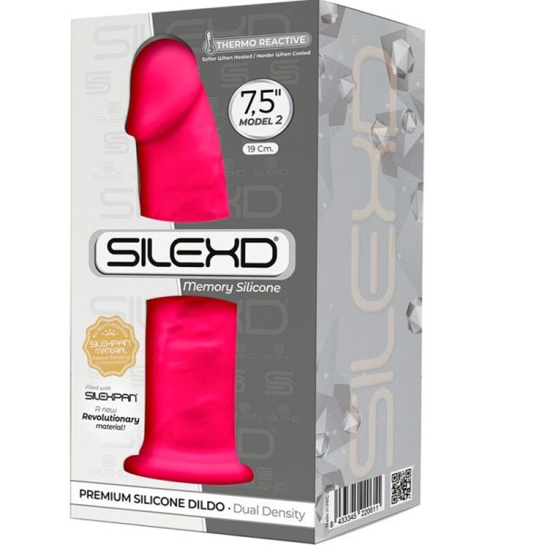 SILEXD - MODEL 2 REALISTIC PENIS PREMIUM SILEXPAN SILICONE FUCHSIA 19 CM - Afbeelding 3