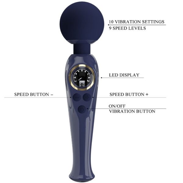PRETTY LOVE - SKYLER VIBRATOR WAND BLUE - Afbeelding 7