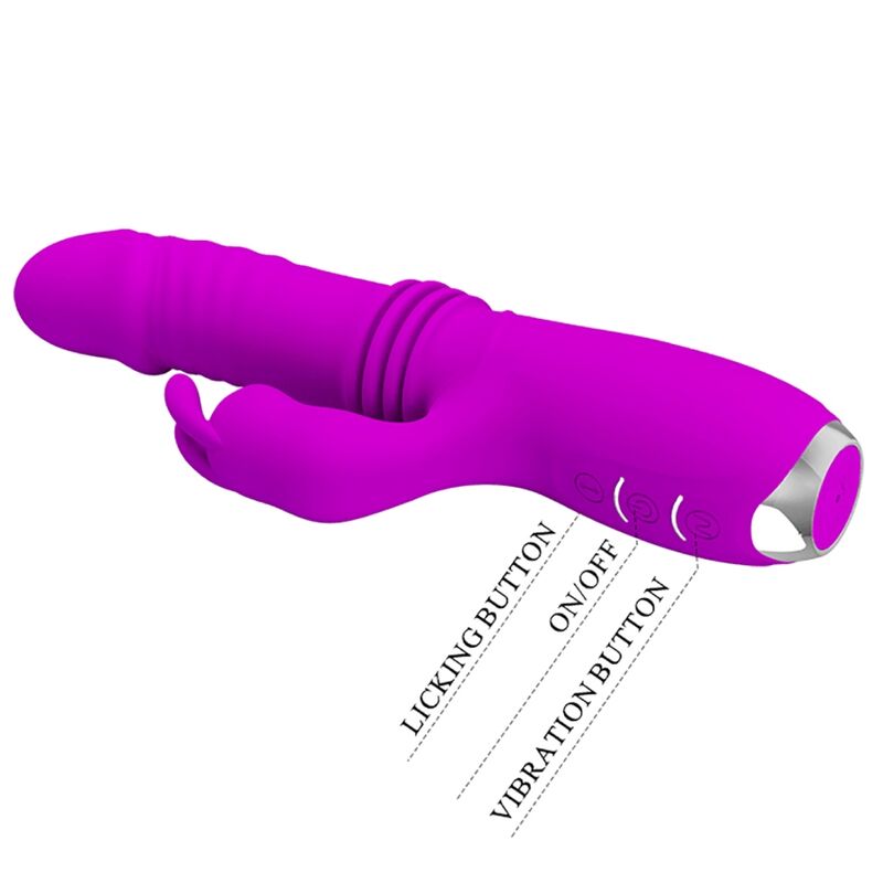 PRETTY LOVE - DOROTHY PURPLE RECHARGEABLE RABBIT VIBRATOR - Afbeelding 10