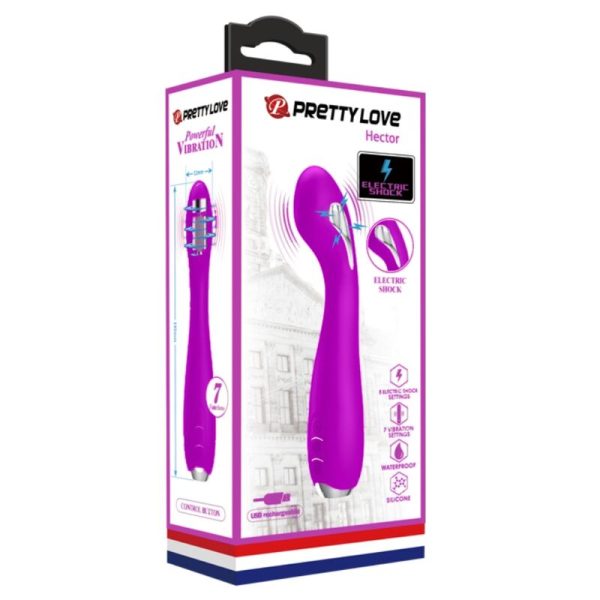 PRETTY LOVE - HECTOR RECHARGEABLE ELECTROSHOCK VIBRATOR WATERPROOF PURPLE - Afbeelding 8