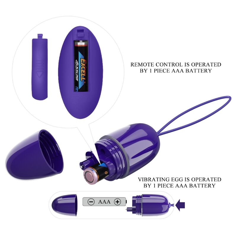 PRETTY LOVE - SELKIE YOUTH MINI VIBRATING EGG VIOLET REMOTE CONTROL - Afbeelding 6