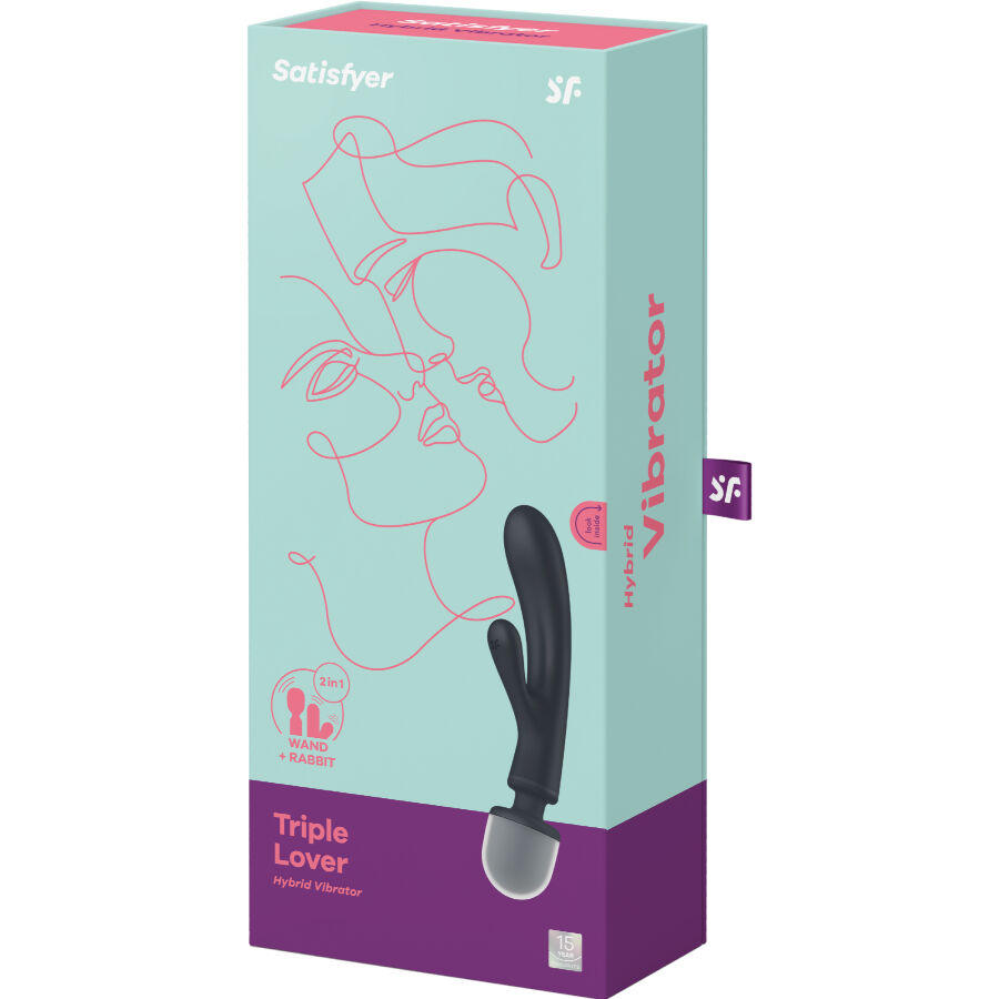 SATISFYER - TRIPLE LOVER RABBIT VIBRATOR MASSAGER GREY - Afbeelding 7