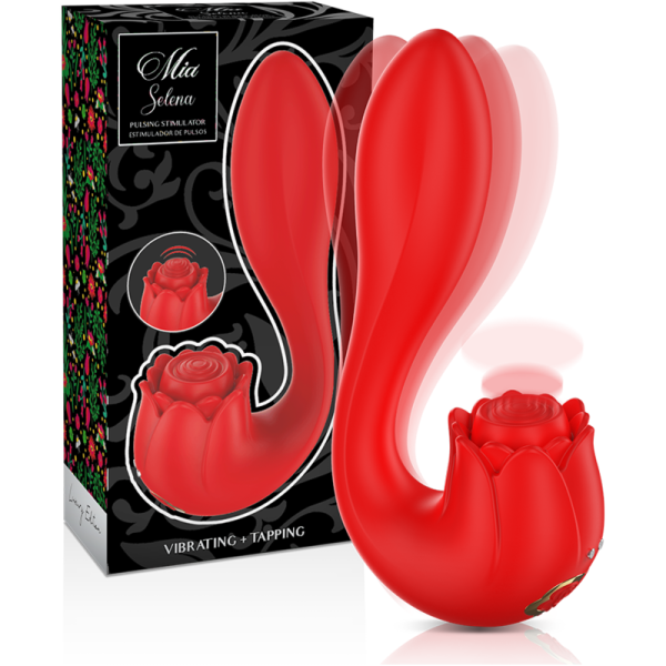 MIA - SELENA STIMULATOR VIBRATING + TAPPING RED - Afbeelding 2
