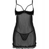 PASSION - MARINA CAMISON & THONG BLACK S/M - Afbeelding 3