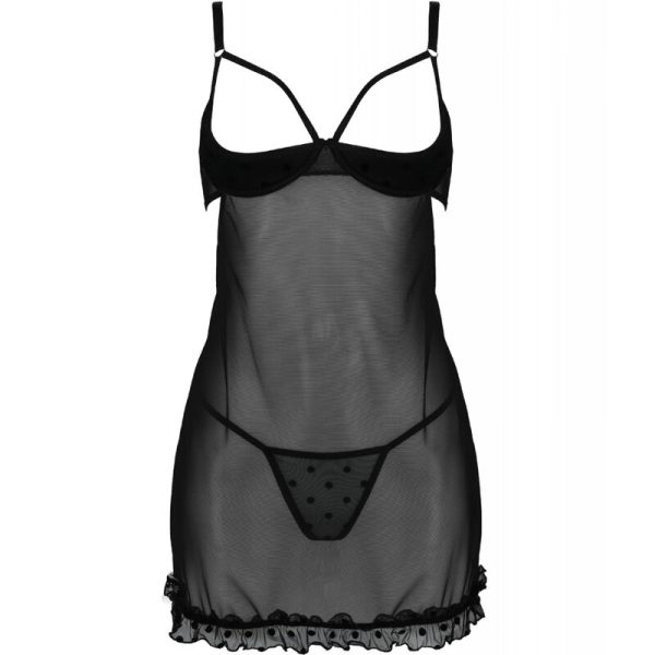 PASSION - MARINA CAMISON & THONG BLACK S/M - Afbeelding 3
