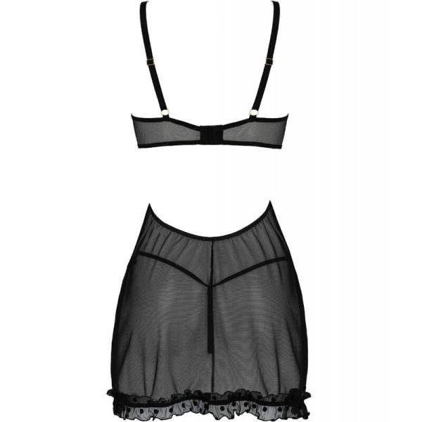 PASSION - MARINA CAMISON & THONG BLACK S/M - Afbeelding 4