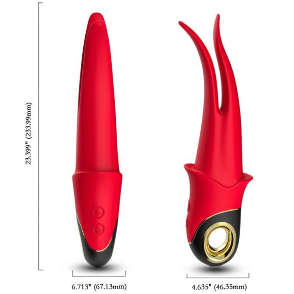 ARMONY - SHADOW VIBRATOR DOUBLE-HEAD TEASING RED - Afbeelding 3