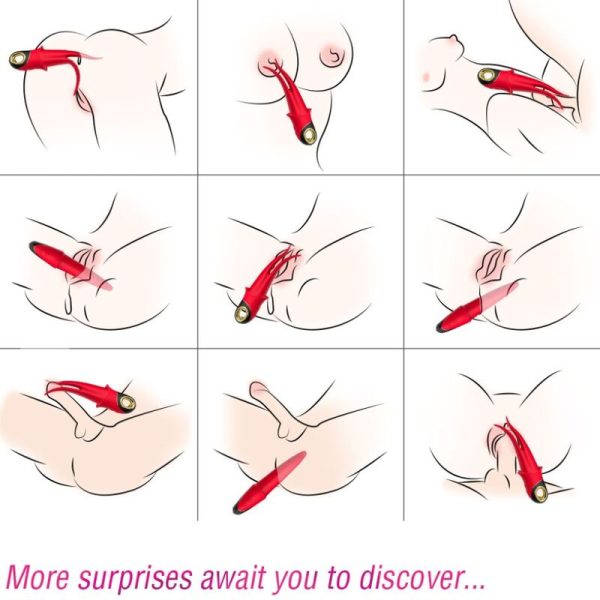 ARMONY - SHADOW VIBRATOR DOUBLE-HEAD TEASING RED - Afbeelding 2
