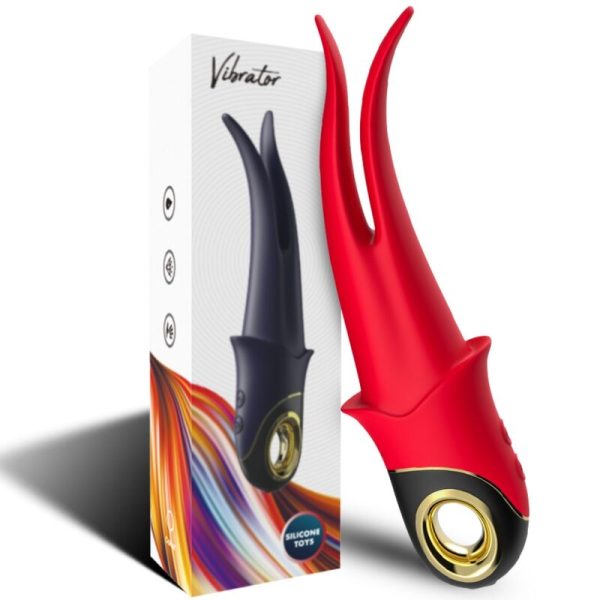 ARMONY - SHADOW VIBRATOR DOUBLE-HEAD TEASING RED - Afbeelding 6