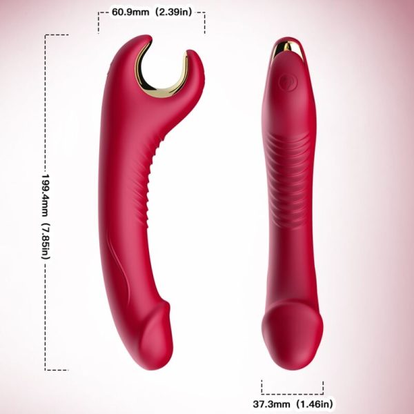 ARMONY - PRINCE DILDO VIBRATOR & ROTATOR RED - Afbeelding 3