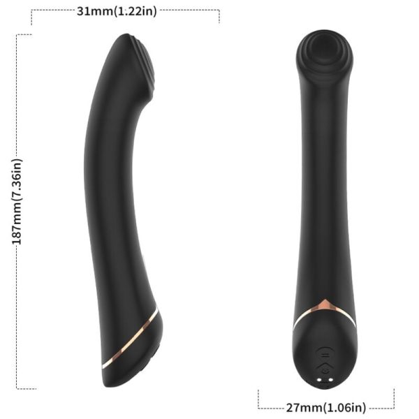 ARMONY - VIBRATOR FALT HEAD SILICONE BLACK - Afbeelding 3