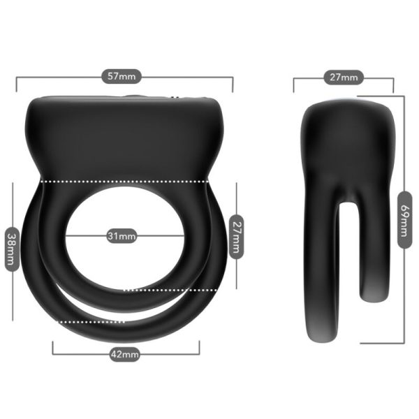 ARMONY - DOUBLE RING VIBRATOR BLACK - Afbeelding 4