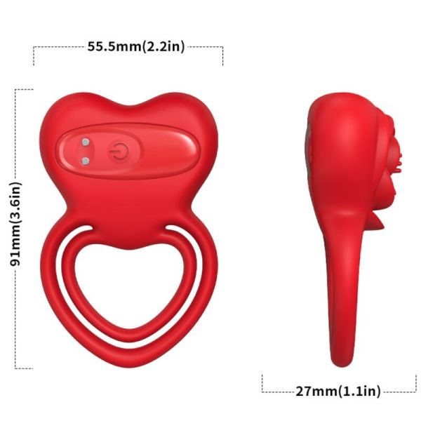 ARMONY - RING VIBRATOR HEART RED - Afbeelding 3