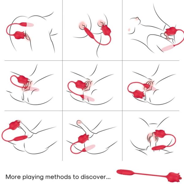 ARMONY - ROSE 3 IN 1, STIMULATOR, SUCTION AND UP&DOWN WITH RED TAIL - Afbeelding 2