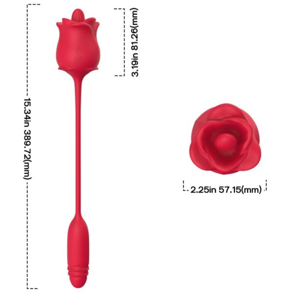 ARMONY - ROSE 3 IN 1, STIMULATOR, SUCTION AND UP&DOWN WITH RED TAIL - Afbeelding 4