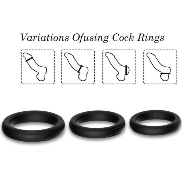 ARMONY - TRIPLE SILICONE RING BLACK - Afbeelding 4