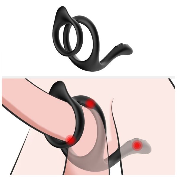 ARMONY - TAIL DOUBLE ANAL RING BLACK - Afbeelding 3