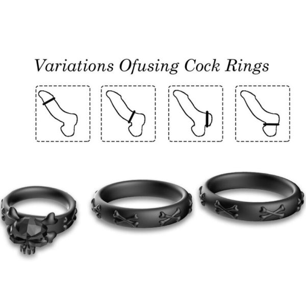 ARMONY - RINGS CALAVERA SILICONE BLACK - Afbeelding 3