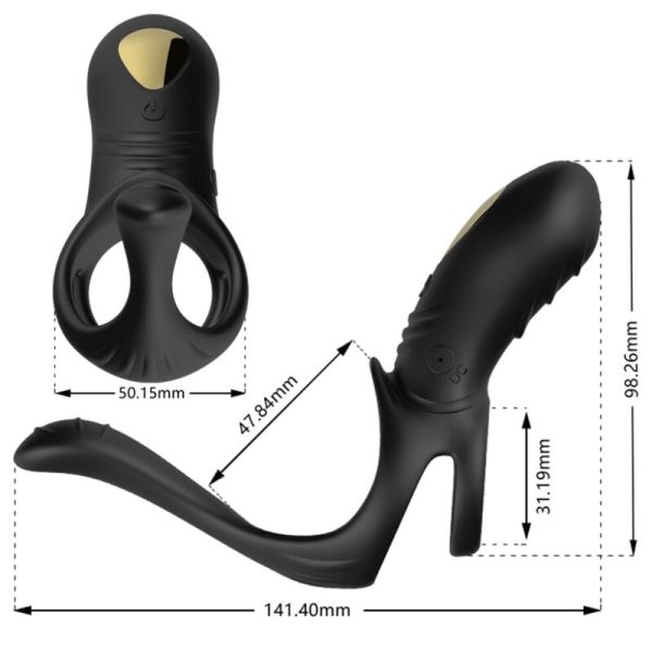 ARMONY - JOY JUMPER RING VIBRATOR FOR COUPLES & ANAL PLUG REMOTE CONTROL BLACK - Afbeelding 3