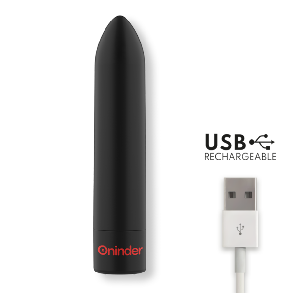 ONINDER - BERLIN BULLET VIBRATOR BLACK 9 MODES 8.5 X 2 CM - FREE APP - Afbeelding 8