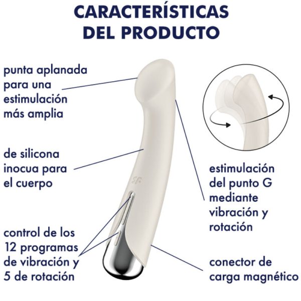 SATISFYER - SPINNING G-SPORT 1 ROTATOR VIBRATOR BEIGE - Afbeelding 5