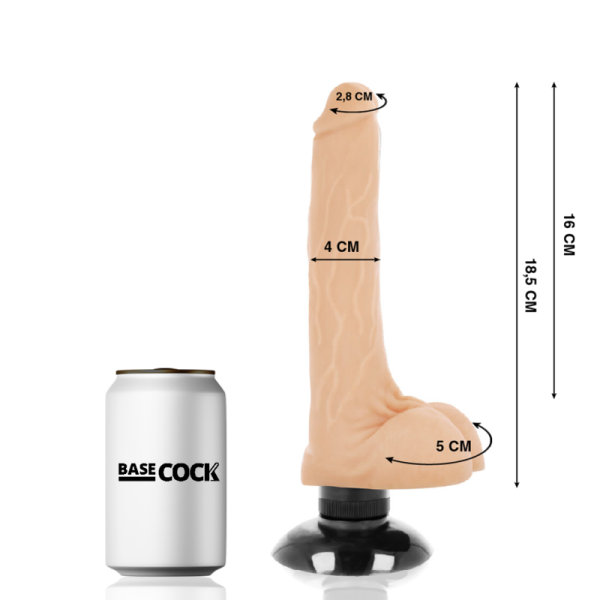 BASECOCK - REALISTIC VIBRATOR 2-1 FLESH 18.5 CM -O- 4 CM - Afbeelding 2