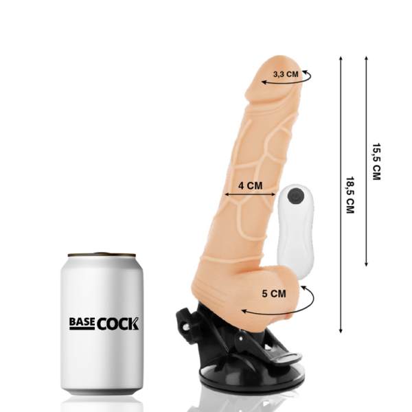 BASECOCK - REALISTIC VIBRATOR REMOTE CONTROL FLESH 18.5 CM -O- 4CM - Afbeelding 2
