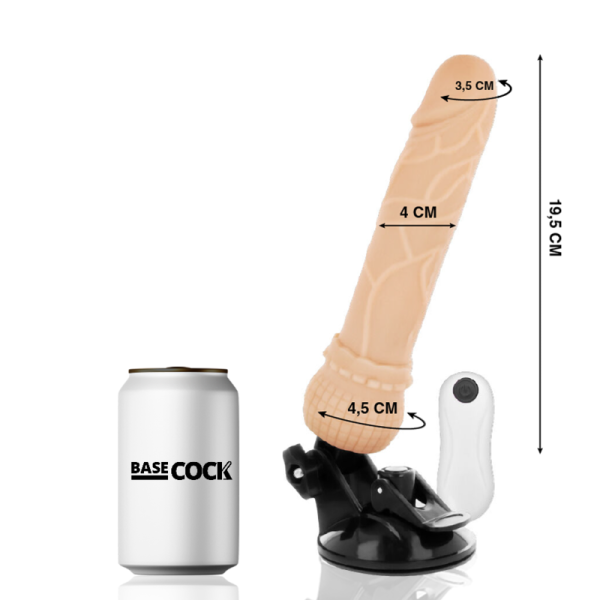 BASECOCK - REALISTIC VIBRATOR REMOTE CONTROL FLESH 19.5 CM -O- 4 CM - Afbeelding 2