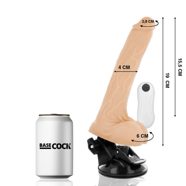 BASECOCK - REALISTIC VIBRATOR REMOTE CONTROL FLESH 19 CM -O- 4 CM - Afbeelding 2