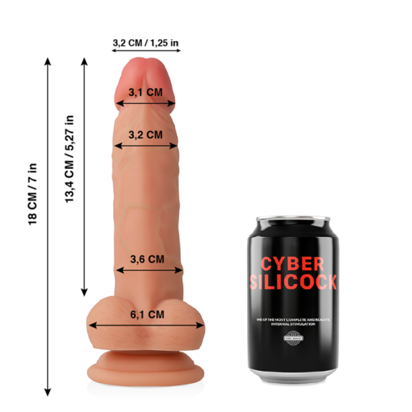 CYBER SILICOCK - JUDE ULTRA REALISTIC SOFT LIQUID SILICONE 18 CM -O- 3.2 CM - Afbeelding 2