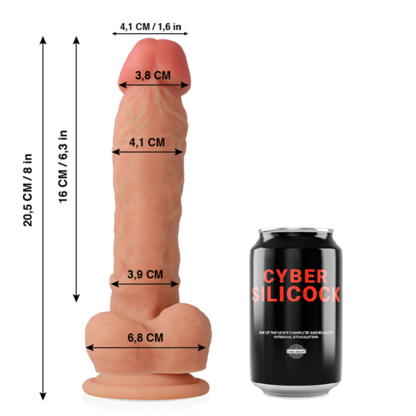 CYBER SILICOCK - ULTRA REALISTIC SOFT LIQUID SILICONE DONG 20.5 CM -O- 4.1 CM - Afbeelding 2