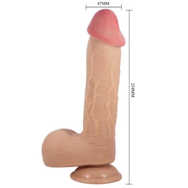 PRETTY LOVE - SLIDING SKIN SERIES REALISTIC DILDO WITH SLIDING SKIN SUCTION CUP FLESH 23.4 CM - Afbeelding 4