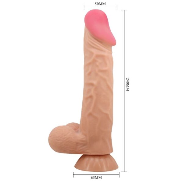 PRETTY LOVE - SLIDING SKIN SERIES REALISTIC DILDO WITH SLIDING SKIN SUCTION CUP REMOTE CONTROL FLESH 24 CM - Afbeelding 4