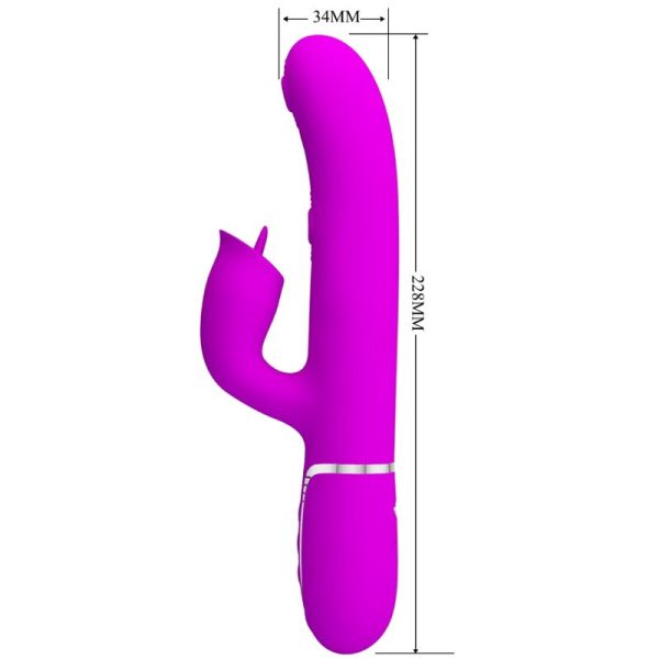PRETTY LOVE - RABBIT VIBRATOR WITH LICKING FUCHSIA - Afbeelding 2