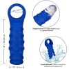 CALEXOTICS - ADMIRAL BEADED PENIS COVER LIQUID SILICONE BLUE - Afbeelding 4
